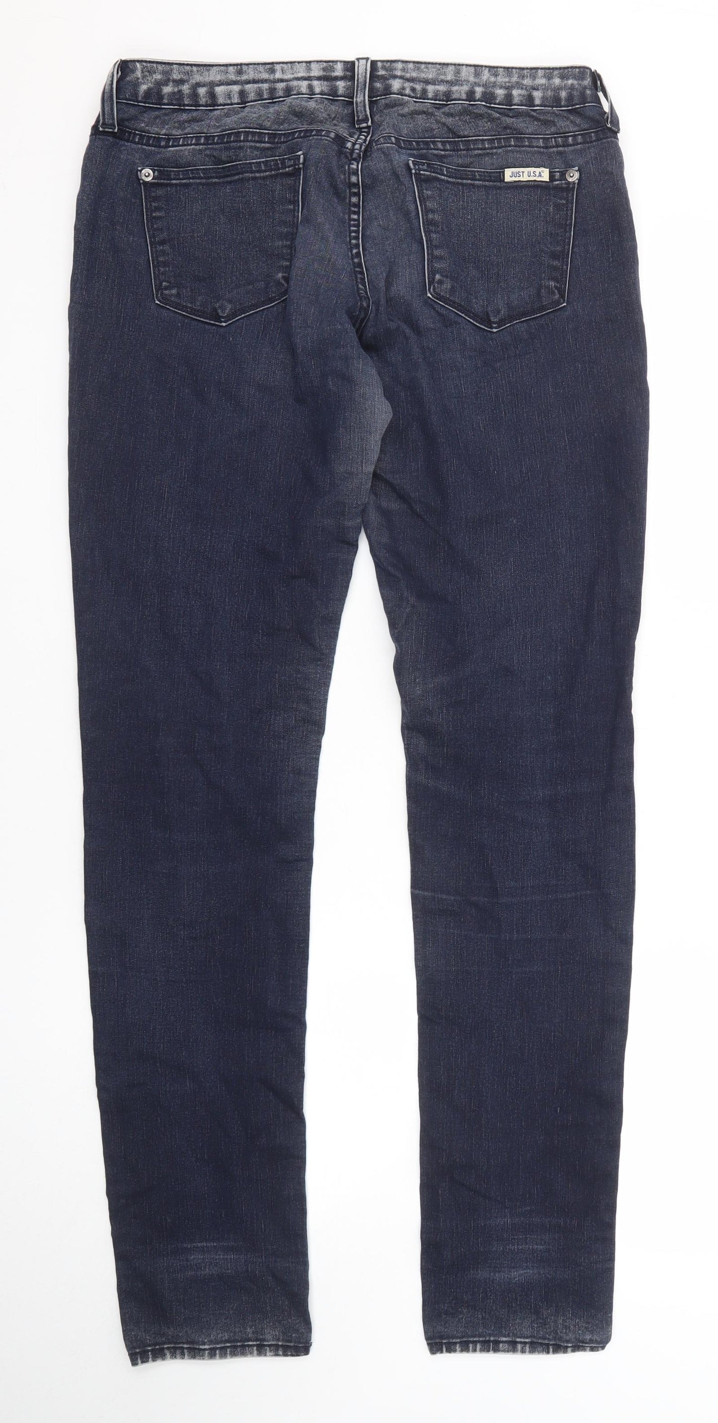 Just USA Womens Blue Cotton Skinny Jeans Size 30 in Regular Zip