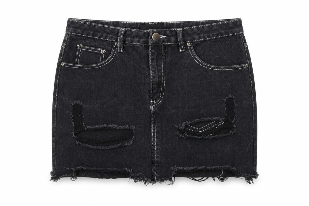 Womens UK Size 10 PRETTYLITTLETHING Mini Denim Skirt