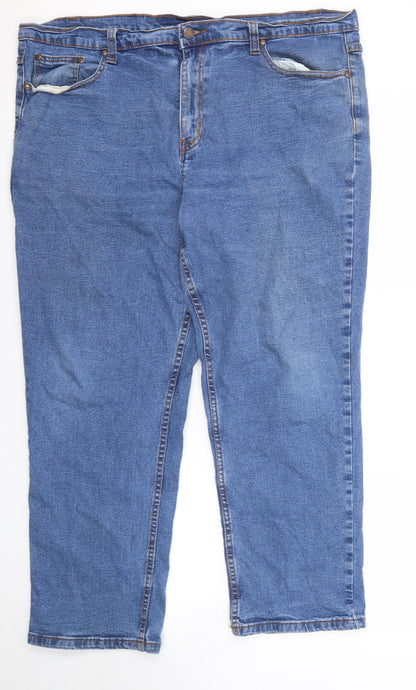 Cotton Traders Womens Blue Cotton Straight Jeans Size 40 in Regular Zip