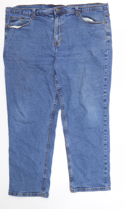 Cotton Traders Womens Blue Cotton Straight Jeans Size 40 in Regular Zip