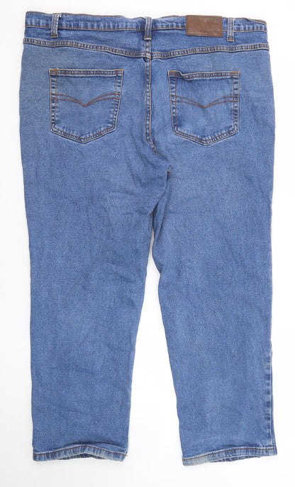 Cotton Traders Womens Blue Cotton Straight Jeans Size 40 in Regular Zip