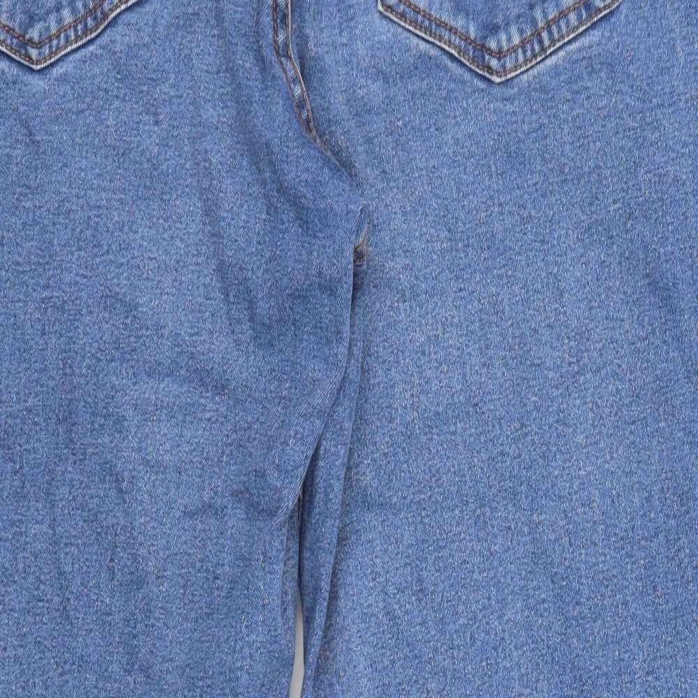 Cotton Traders Womens Blue Cotton Straight Jeans Size 40 in Regular Zip