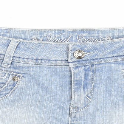 Vivid Girls Blue Cotton Mini Skirt Size 6 Years Regular Zip