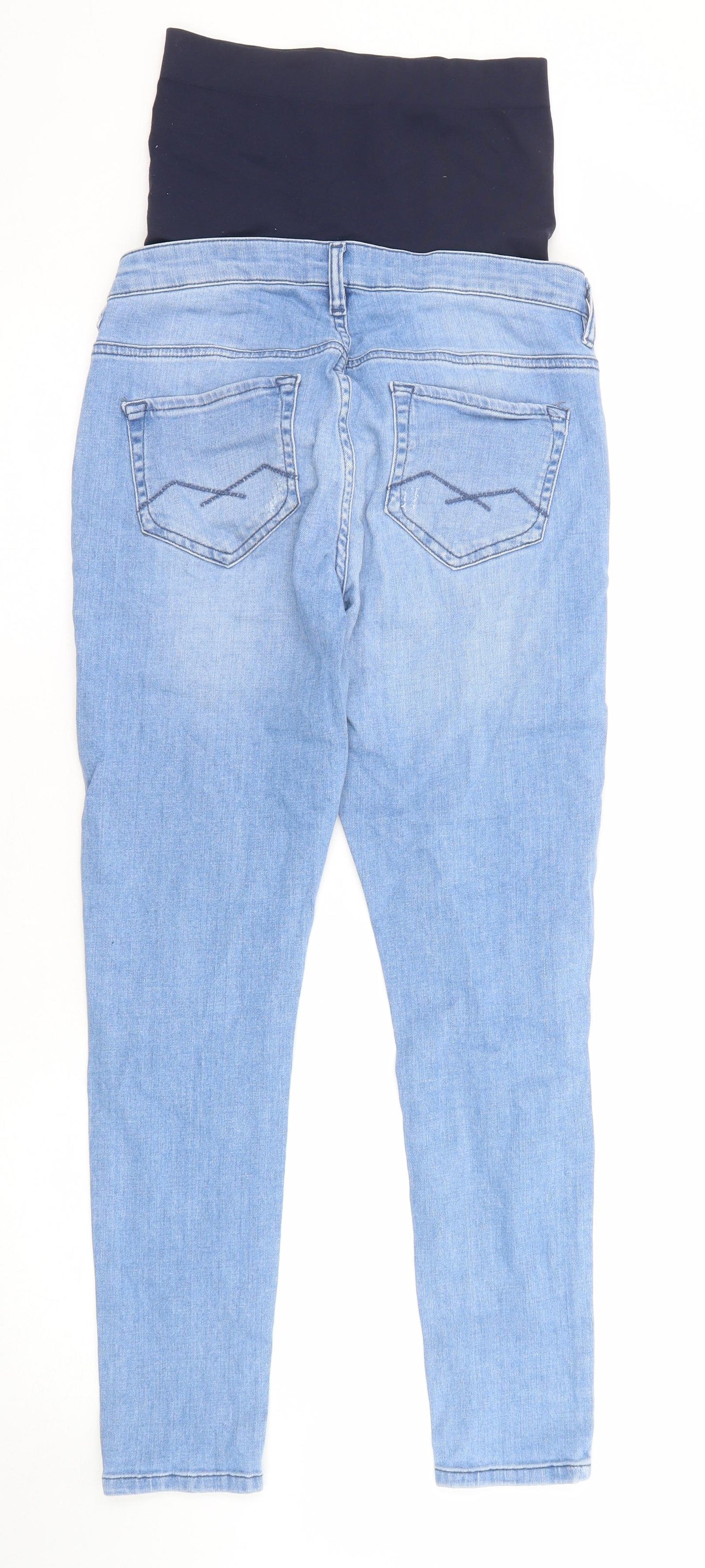 Blooming Marvellous Womens Blue Cotton Skinny Jeans Size 10 Regular Zip