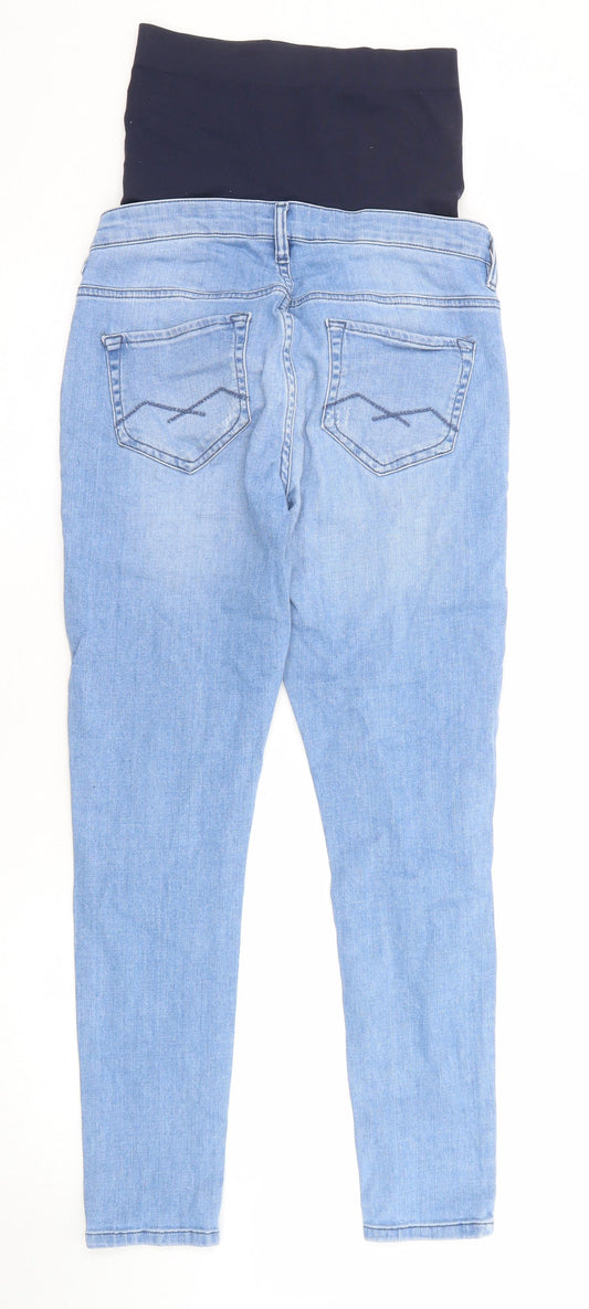 Blooming Marvellous Womens Blue Cotton Skinny Jeans Size 10 Regular Zip