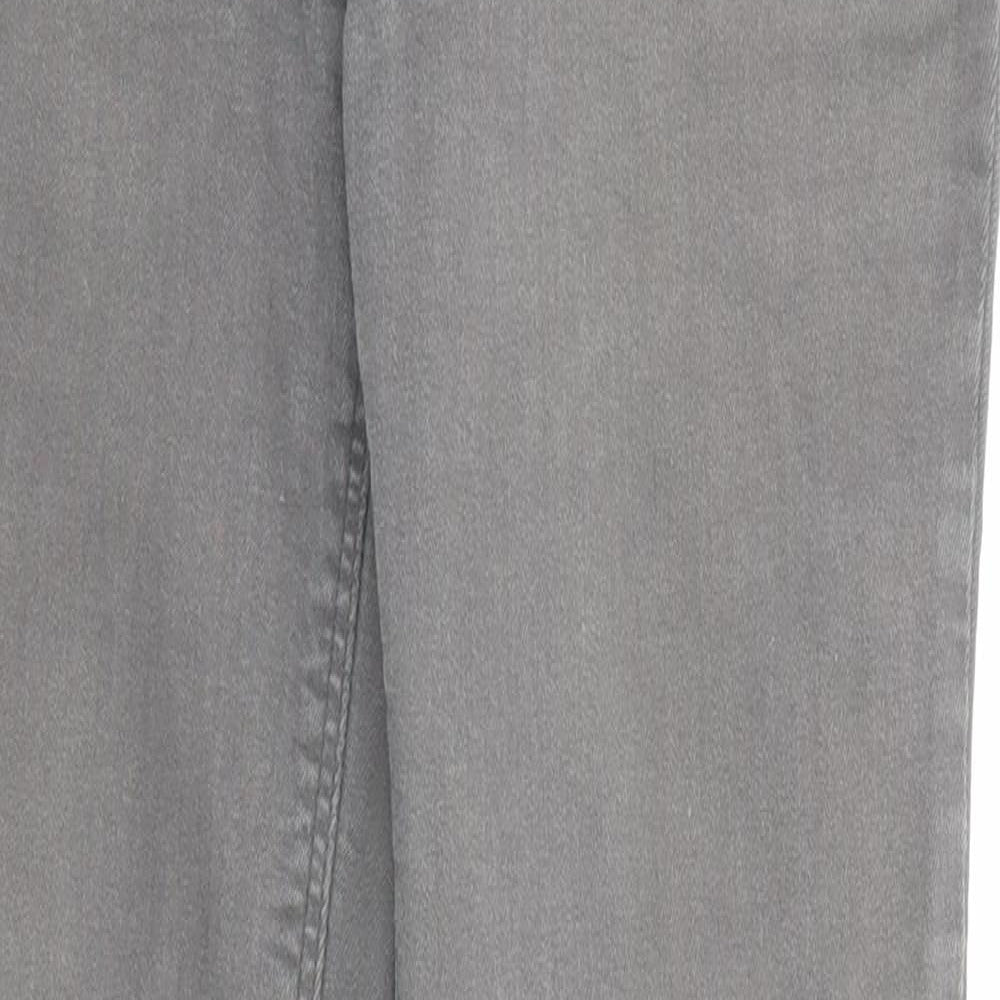 Zara Womens Grey Cotton Skinny Jeans Size 10 Regular Zip