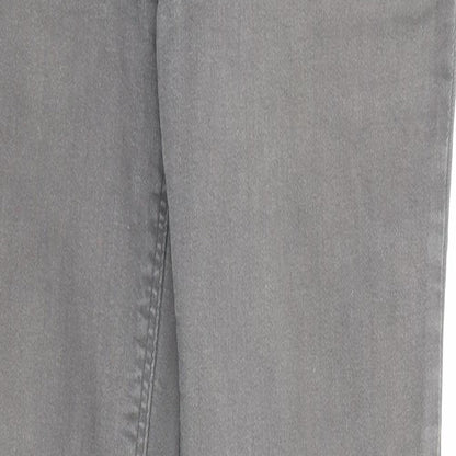 Zara Womens Grey Cotton Skinny Jeans Size 10 Regular Zip