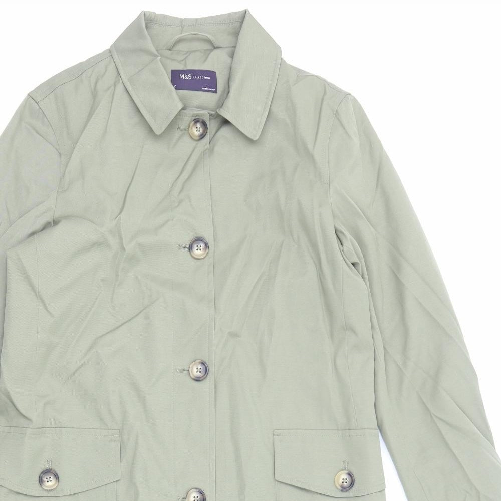 Womens UK Size 10 Marks and Spencer Green Trench Coat
