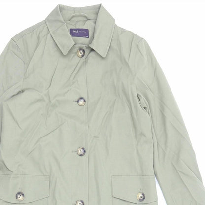 Womens UK Size 10 Marks and Spencer Green Trench Coat