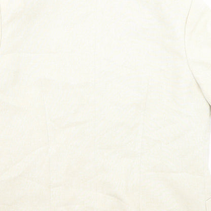 Classics Womens Beige Polyester Jacket Blazer Size 12 Button