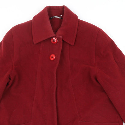 Womens UK Size 16 BHS Red Overcoat