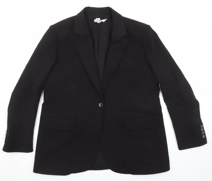 Finery Womens Black Polyester Jacket Suit Jacket Size 16