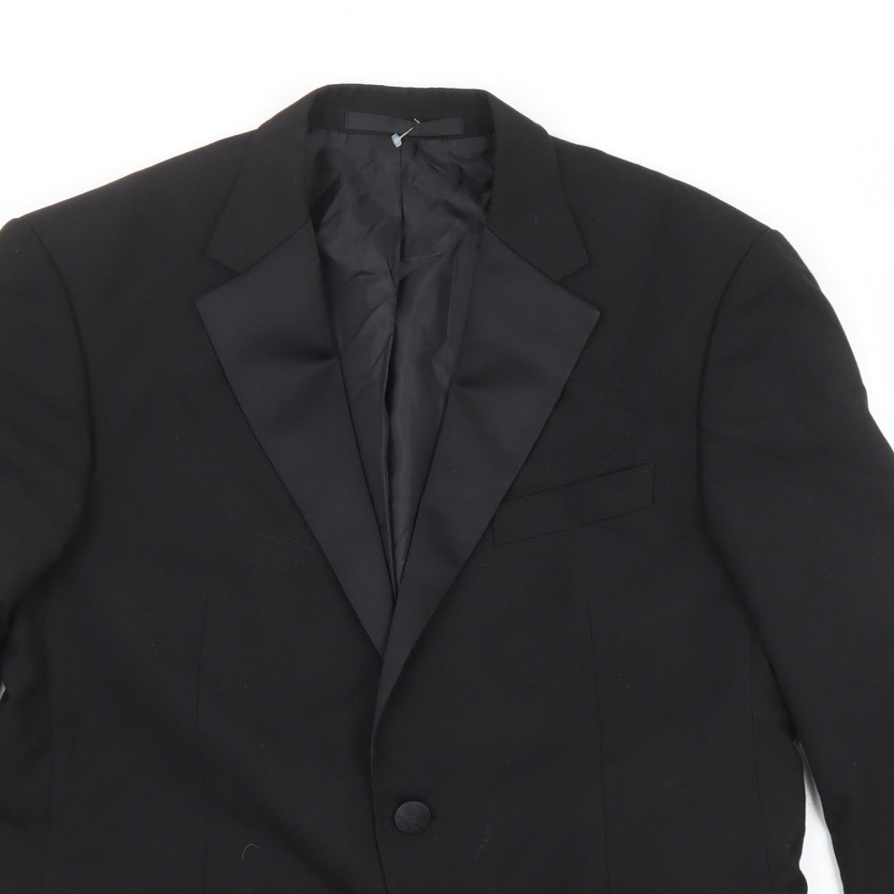Mens UK Size 40 Marks and Spencer Regular Black Suit Tuxedo