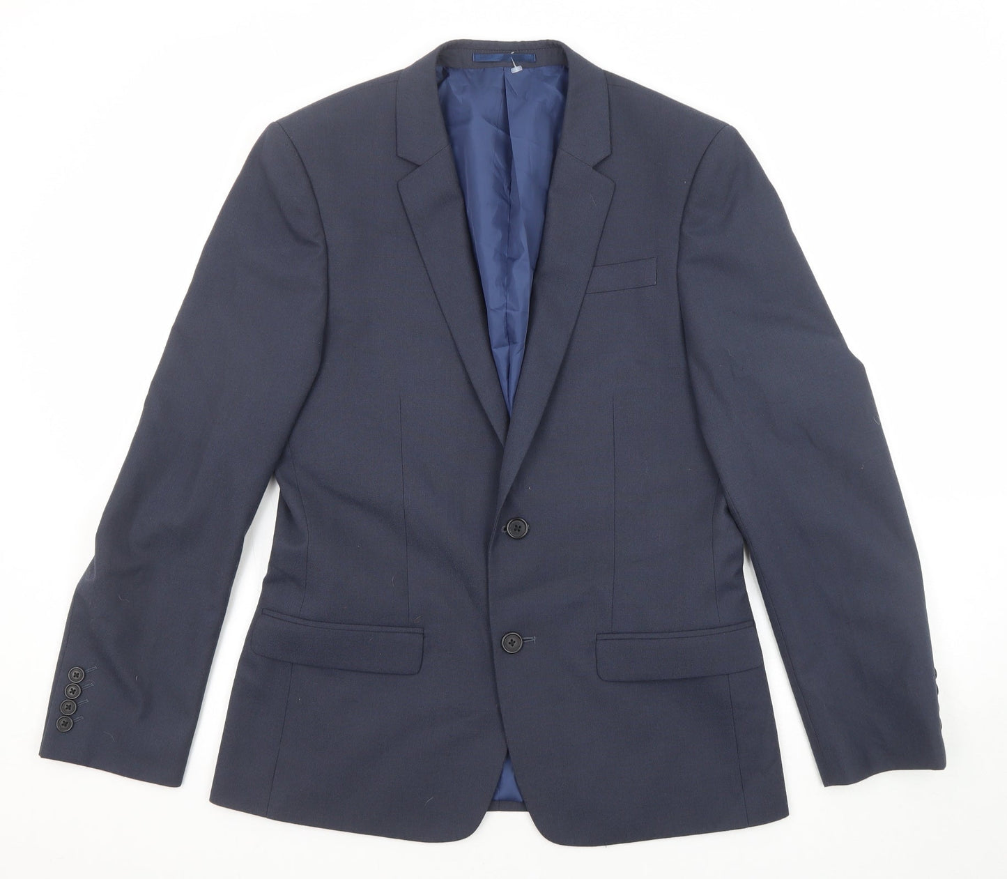 Mens UK Size 38 River Island Regular Blue Suit Jacket