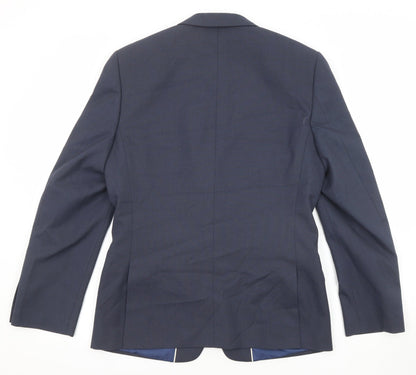 Mens UK Size 38 River Island Regular Blue Suit Jacket
