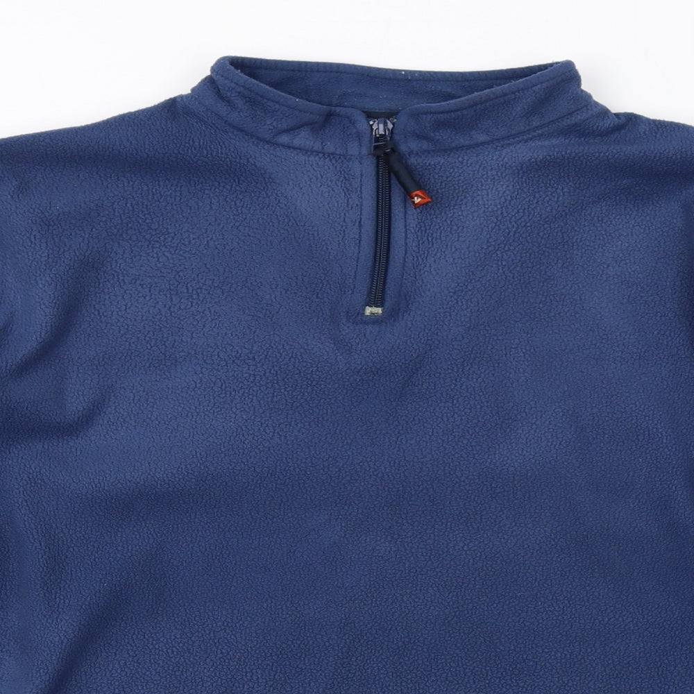 Atlantic Mens Blue Polyester Henley Sweatshirt Size M