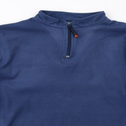 Atlantic Mens Blue Polyester Henley Sweatshirt Size M