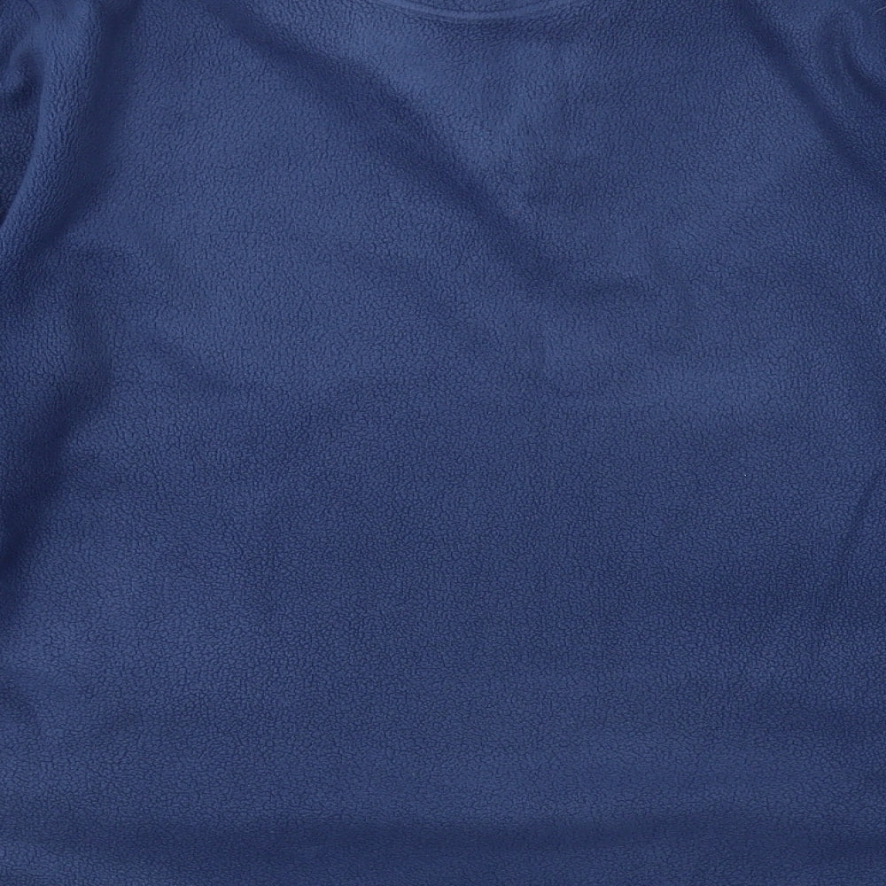Atlantic Mens Blue Polyester Henley Sweatshirt Size M