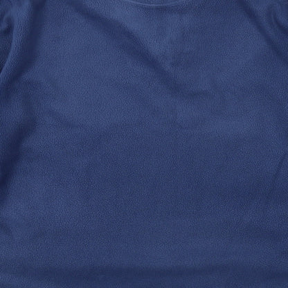 Atlantic Mens Blue Polyester Henley Sweatshirt Size M