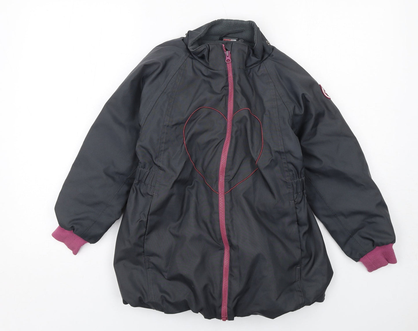 Racoon Girls Grey Jacket Size 8 Years Zip - Heart