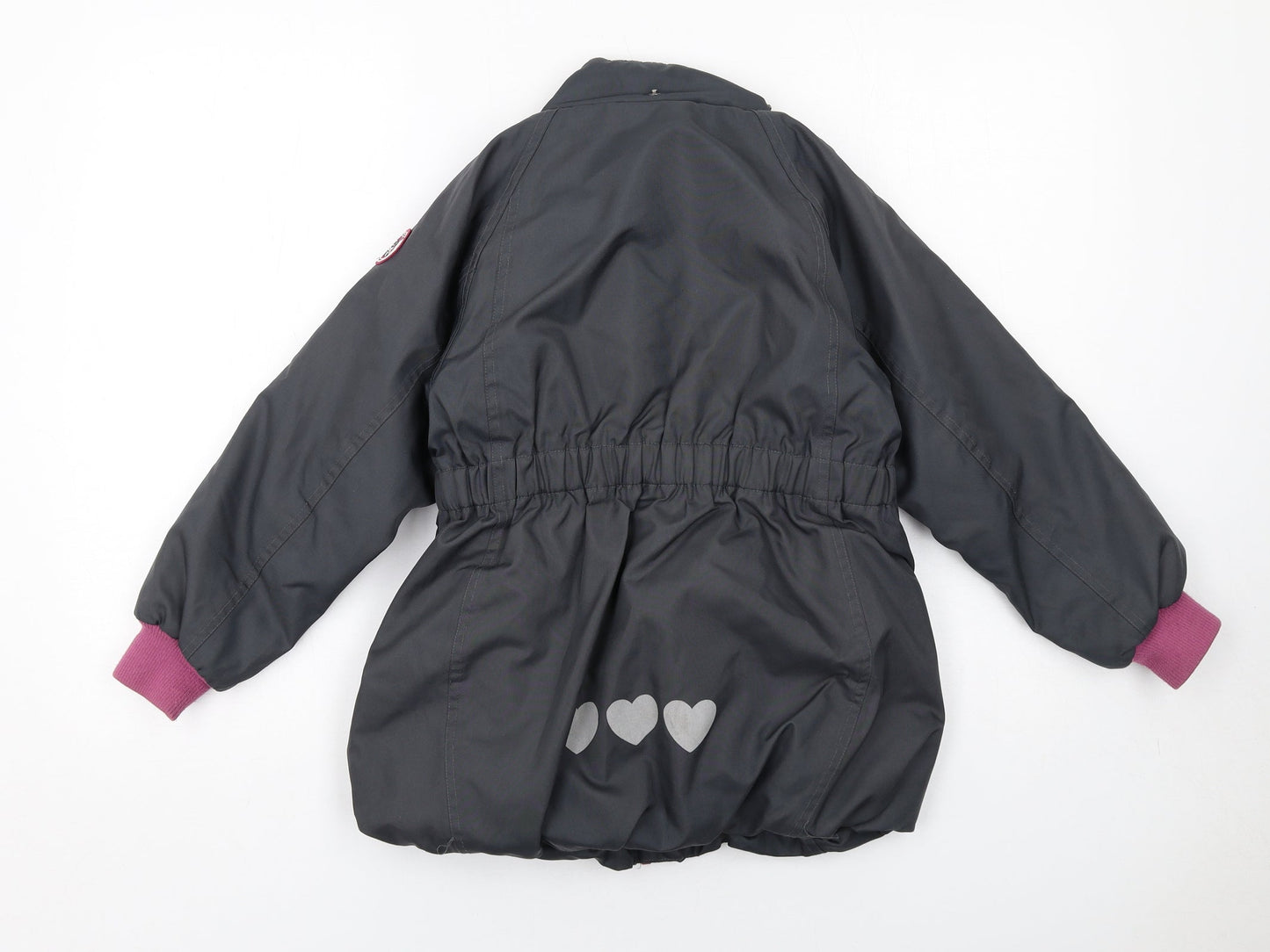Racoon Girls Grey Jacket Size 8 Years Zip - Heart