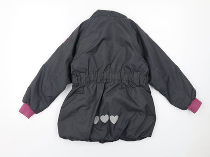 Racoon Girls Grey Jacket Size 8 Years Zip - Heart