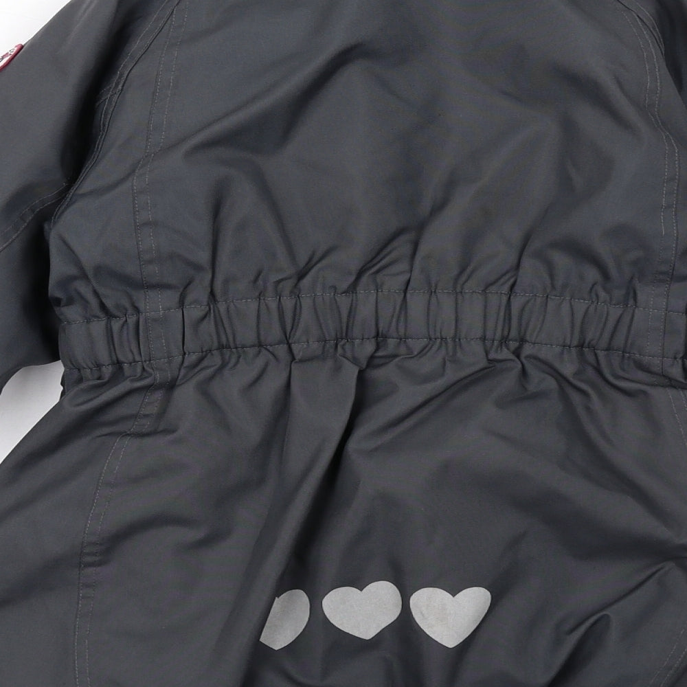 Racoon Girls Grey Jacket Size 8 Years Zip - Heart