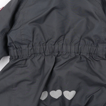 Racoon Girls Grey Jacket Size 8 Years Zip - Heart