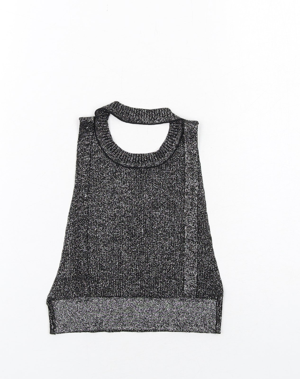 Womens UK Size S Zara Black Cropped Blouse
