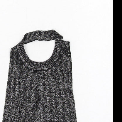 Womens UK Size S Zara Black Cropped Blouse