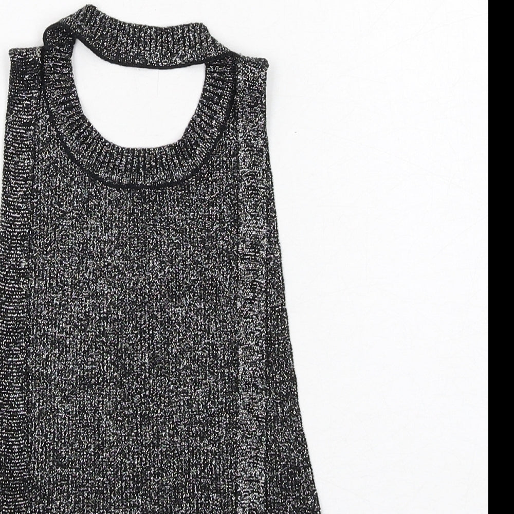 Womens UK Size S Zara Black Cropped Blouse