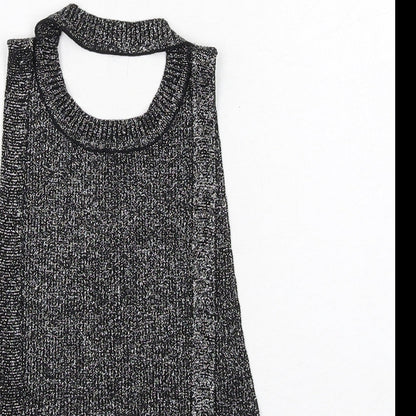 Womens UK Size S Zara Black Cropped Blouse