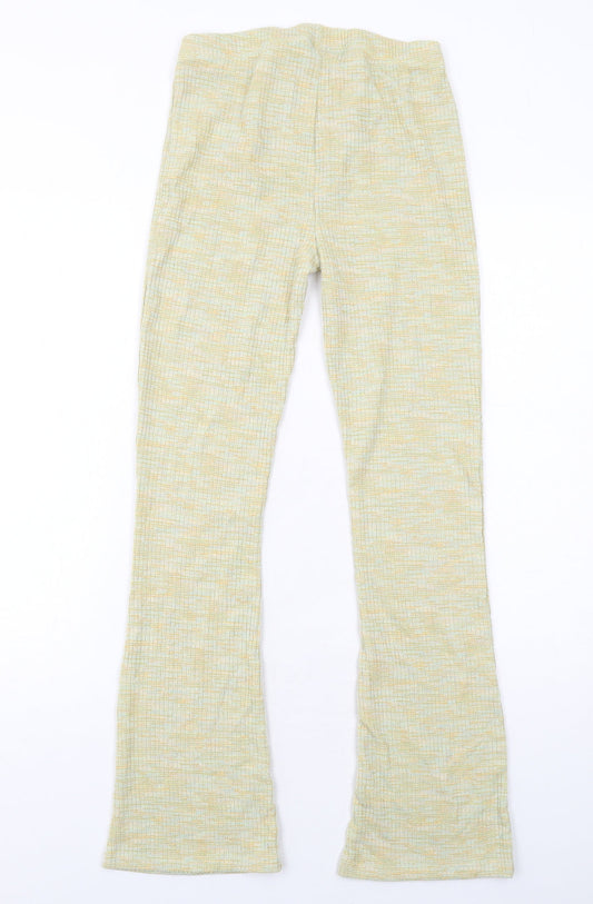 Topshop Womens Green Polyester Trousers Size 10 Regular - Ring Detail