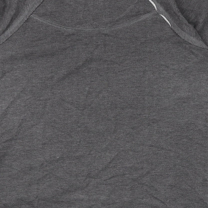 Smiley Womens Grey Cotton Basic T-Shirt Size M Boat Neck