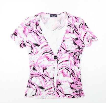 Womens UK Size M Saloos Pink Basic Blouse