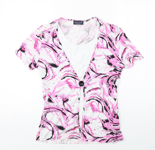 Womens UK Size M Saloos Pink Basic Blouse