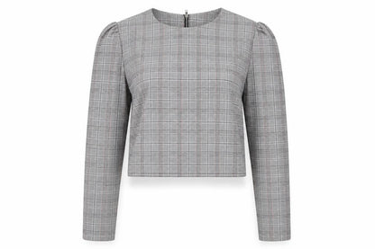 Womens UK Size 12 Missguided Grey Cropped Blouse