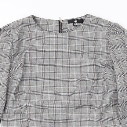 Womens UK Size 12 Missguided Grey Cropped Blouse