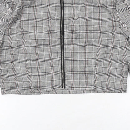 Womens UK Size 12 Missguided Grey Cropped Blouse