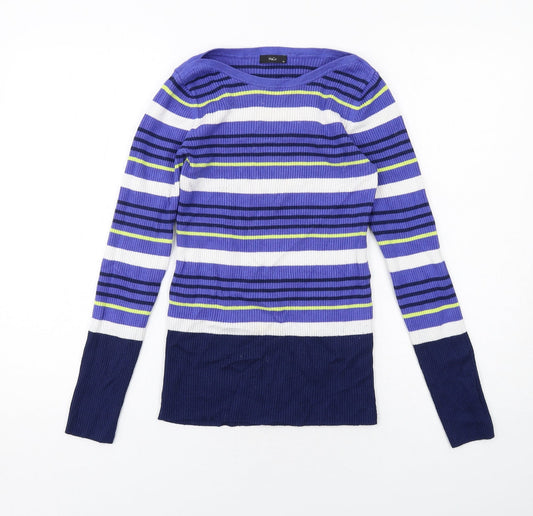 Womens UK Size 12 M&Co Blue Pullover Jumper