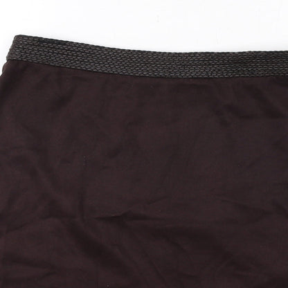 NEXT Womens Brown Polyester A-Line Skirt Size 14 Zip