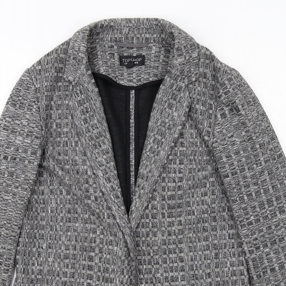 Womens UK Size 8 Topshop Grey Overcoat