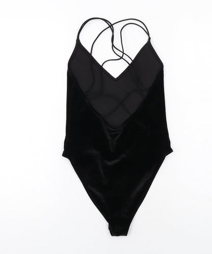H&M Womens Black Polyester Bodysuit One-Piece Size XS Snap