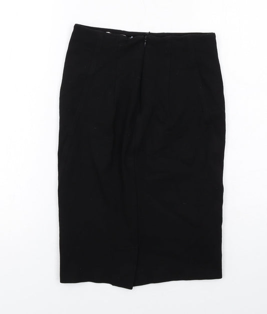 Monsoon Womens Black Viscose Straight & Pencil Skirt Size 8 Zip