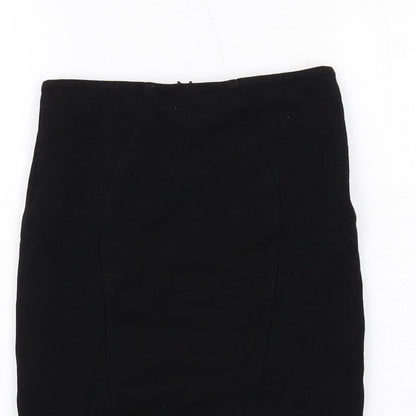 Monsoon Womens Black Viscose Straight & Pencil Skirt Size 8 Zip