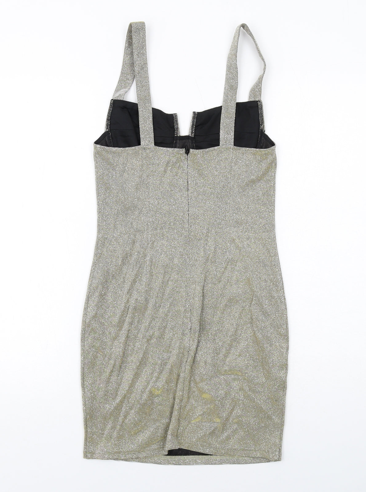 Missguided Womens Gold Polyester Mini Size 8 Sweetheart Zip