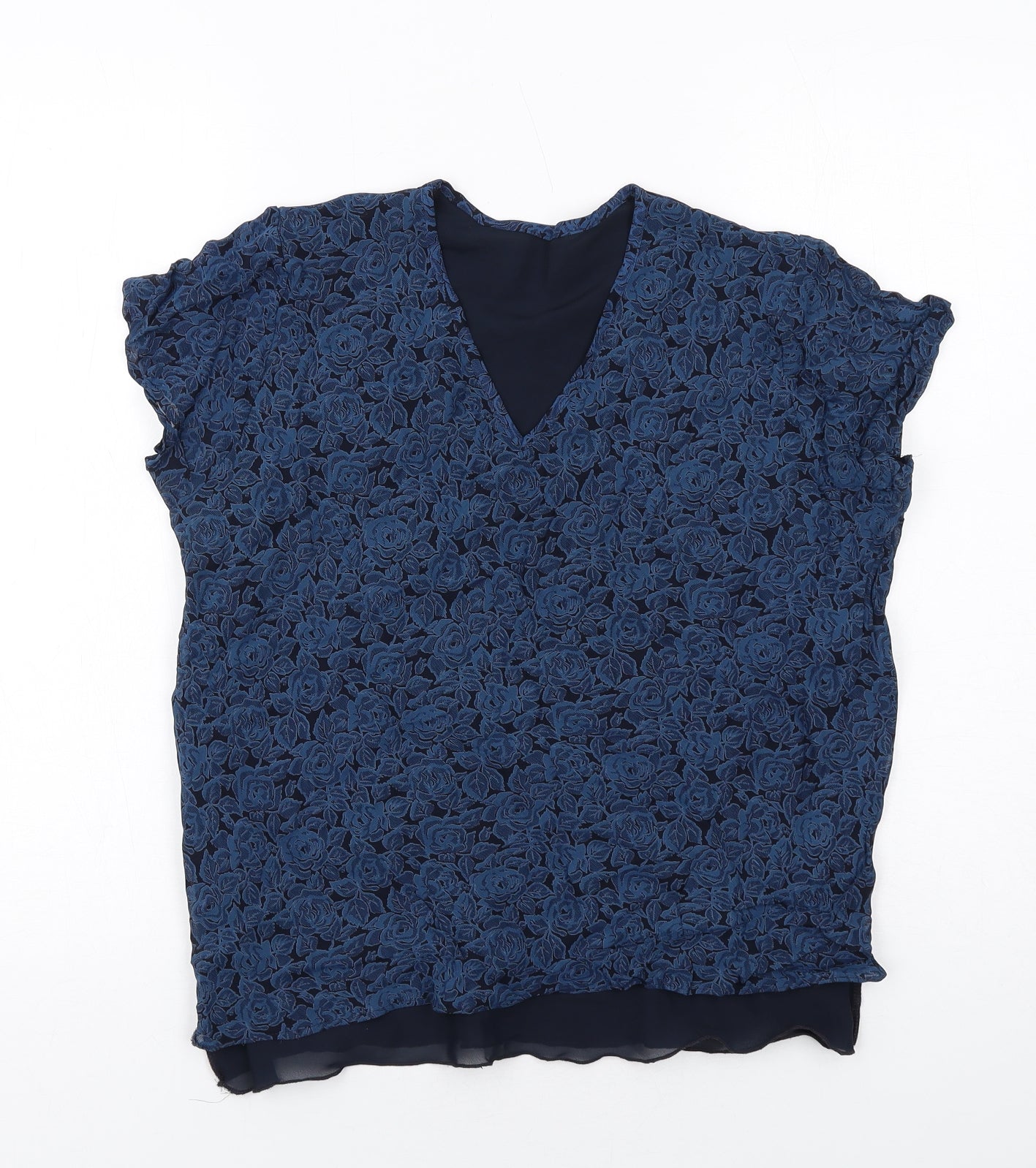 Womens UK Size 12 Marks and Spencer Blue Basic Blouse