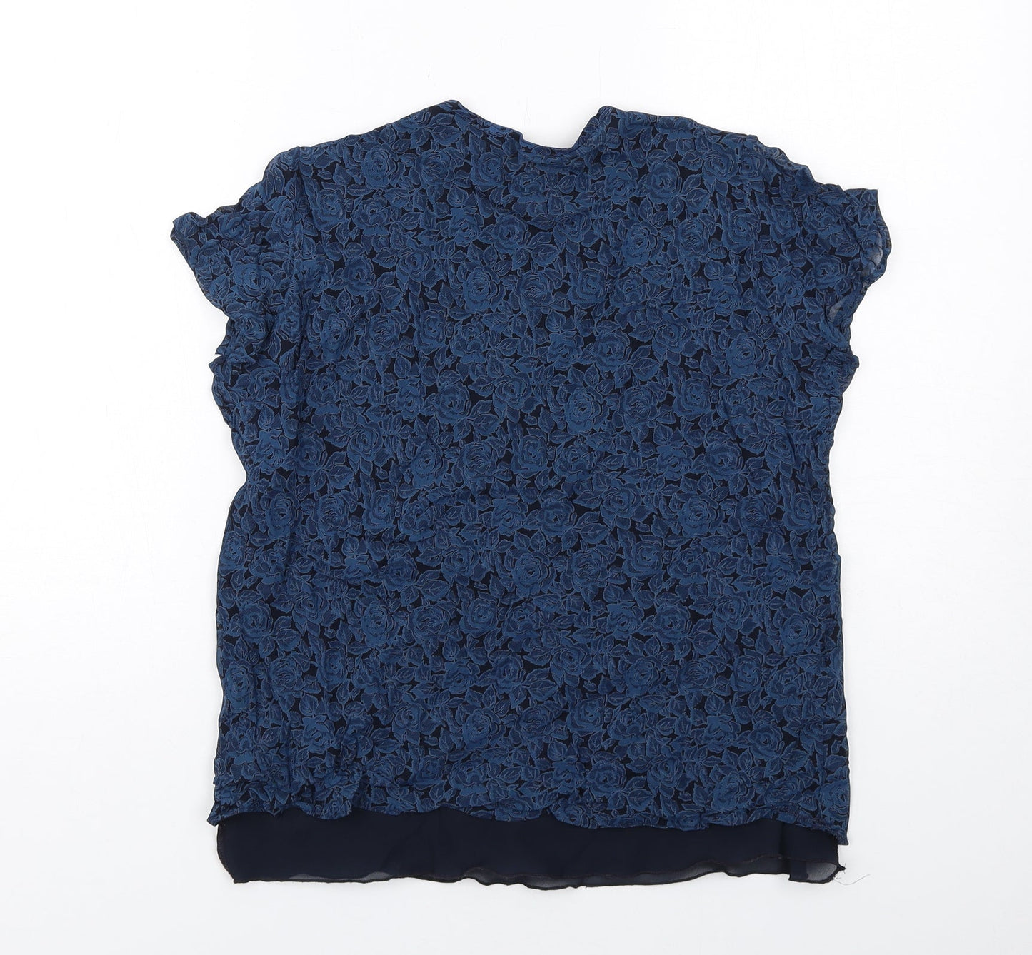 Womens UK Size 12 Marks and Spencer Blue Basic Blouse