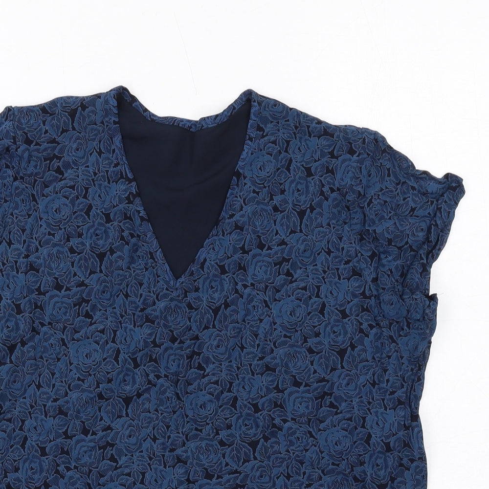 Womens UK Size 12 Marks and Spencer Blue Basic Blouse