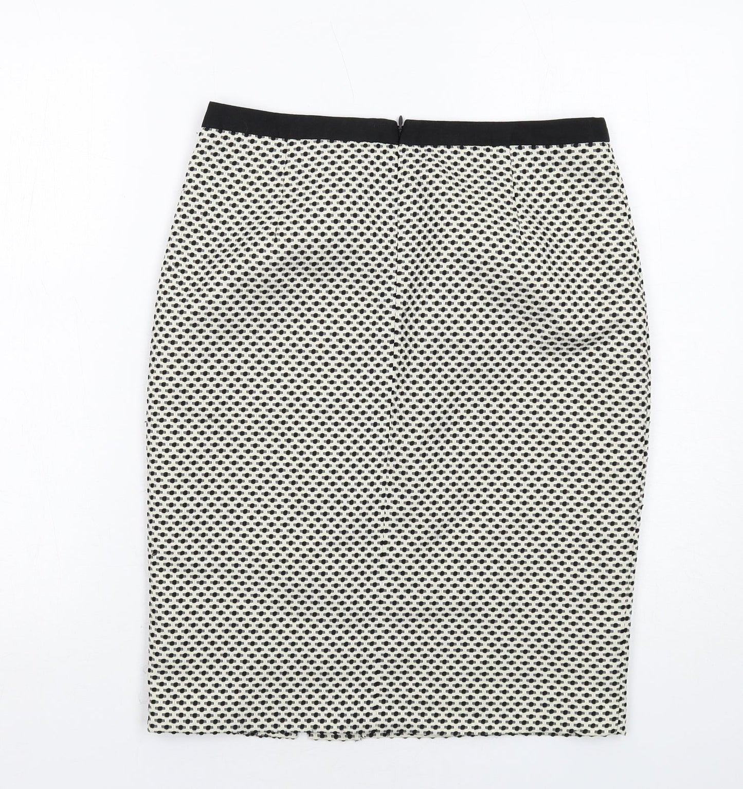 Fenn Wright Manson Womens Ivory Geometric Polyester Straight & Pencil Skirt Size S Zip